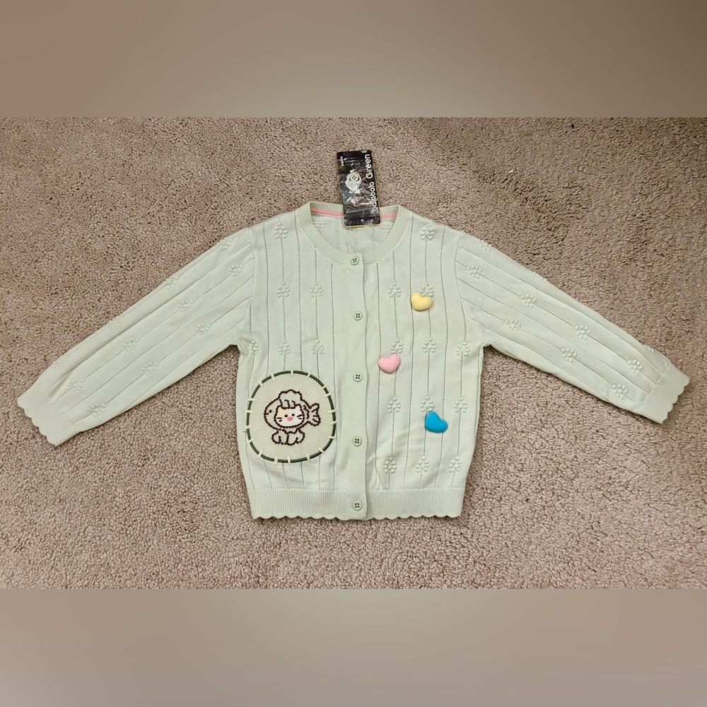 NWT balabala Mint Green Floral Cardigan (90 cm, 2T)